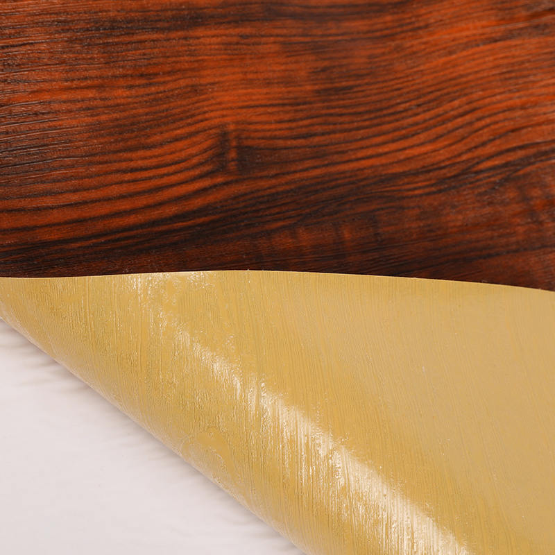 Lámina adhesiva de imitación de madera con revestimiento posterior en relieve 3D